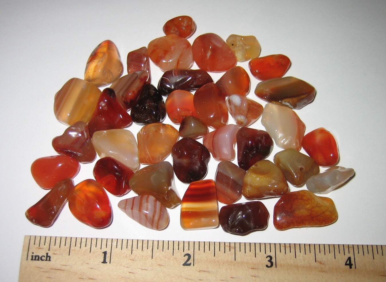 39 TUMBLED POLISHED SMALL NATURAL 0.3″- 0.6″ CARNELIAN AGATE STONES 77.9grams *3