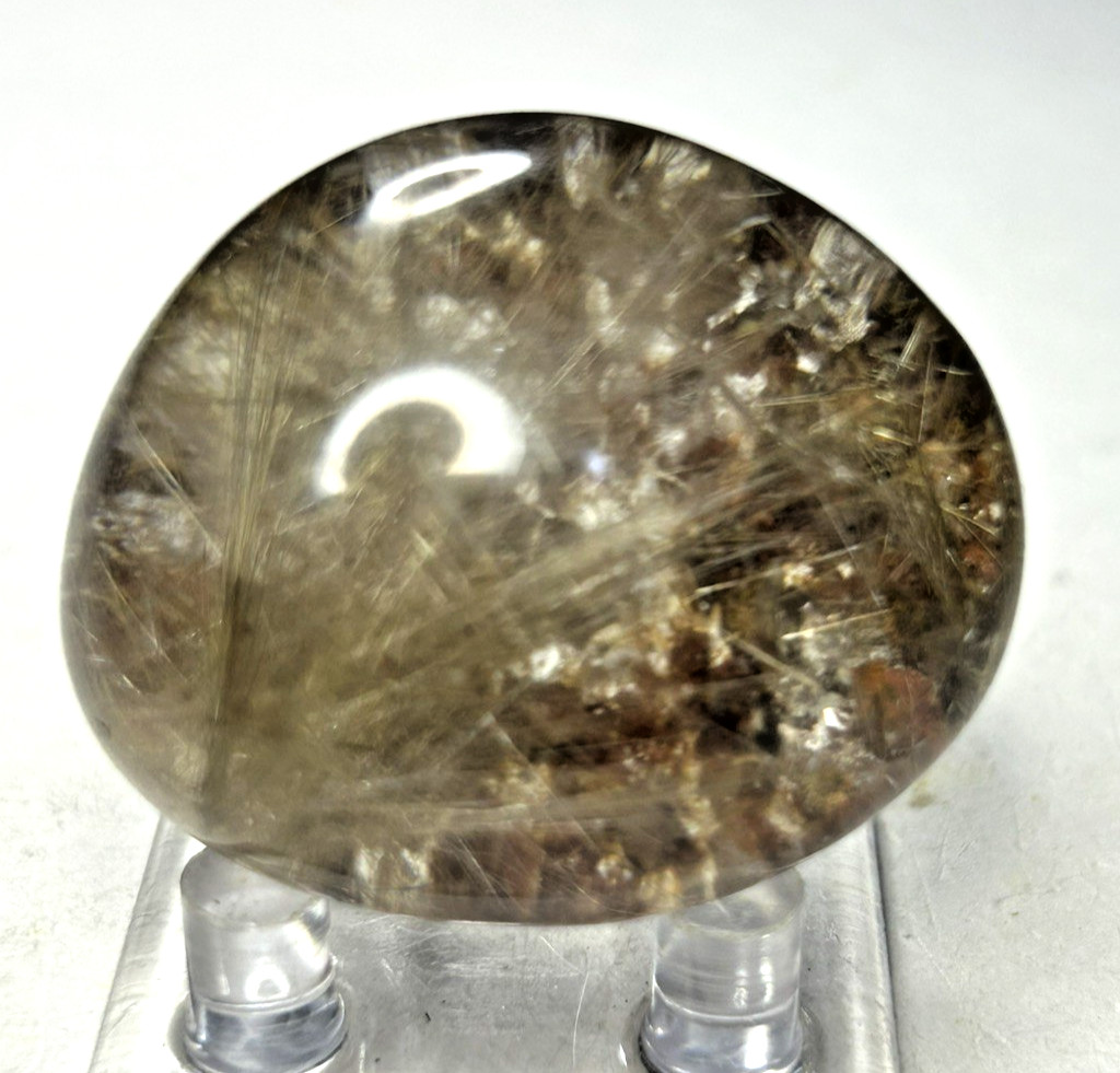 Clear Garden Quartz Lens With Gold Rutile Tree 48g/38.6mm x 30.8mm x 19.6mm