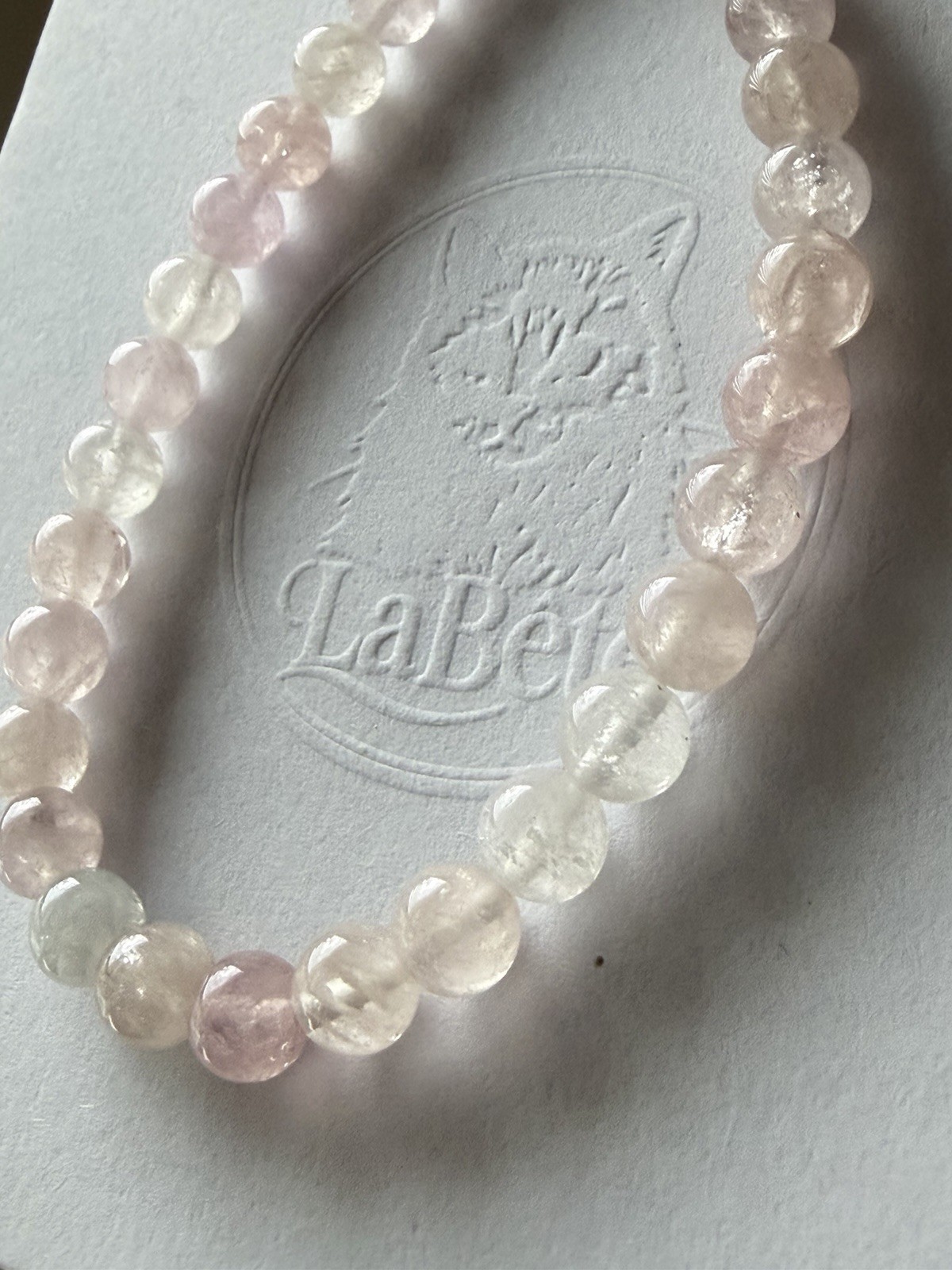 Natural Pastel Mozambique Rose Quartz Bracelet 6.5mm