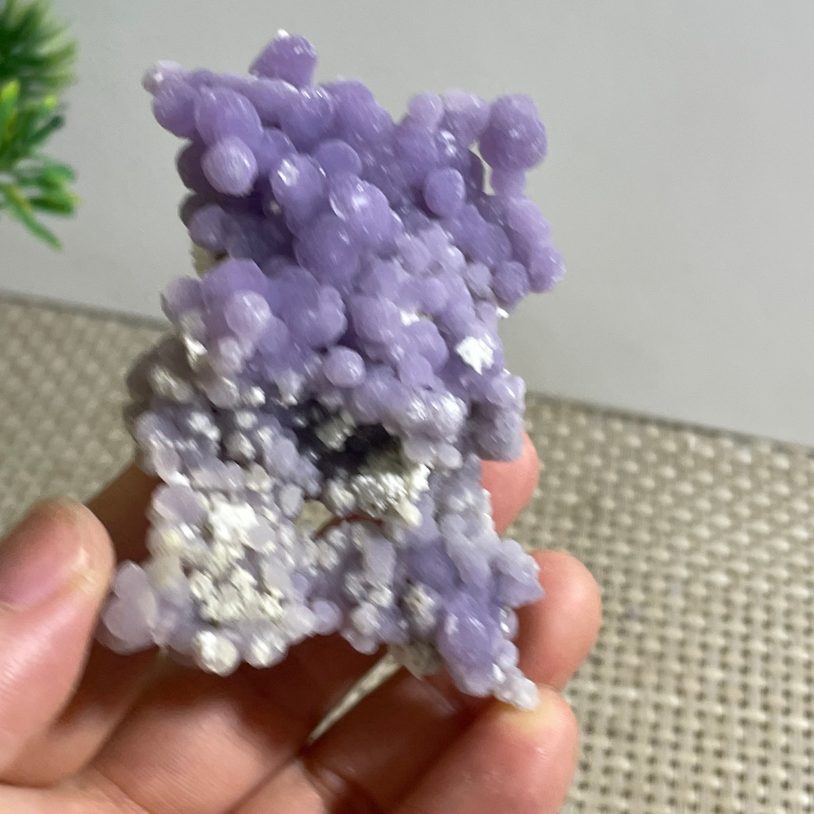 50g Purple stone, grape agate, quartz crystal, granular mineral