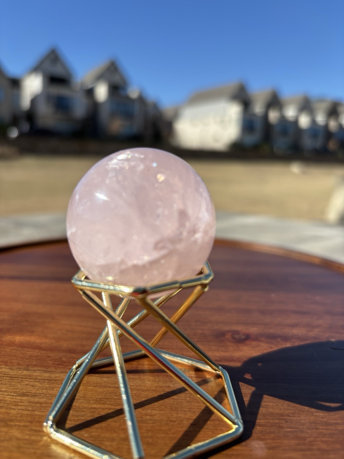 Rose Quartz Sphere 41mm (96g) Soft Pink Healing Stone Crystal Sphere