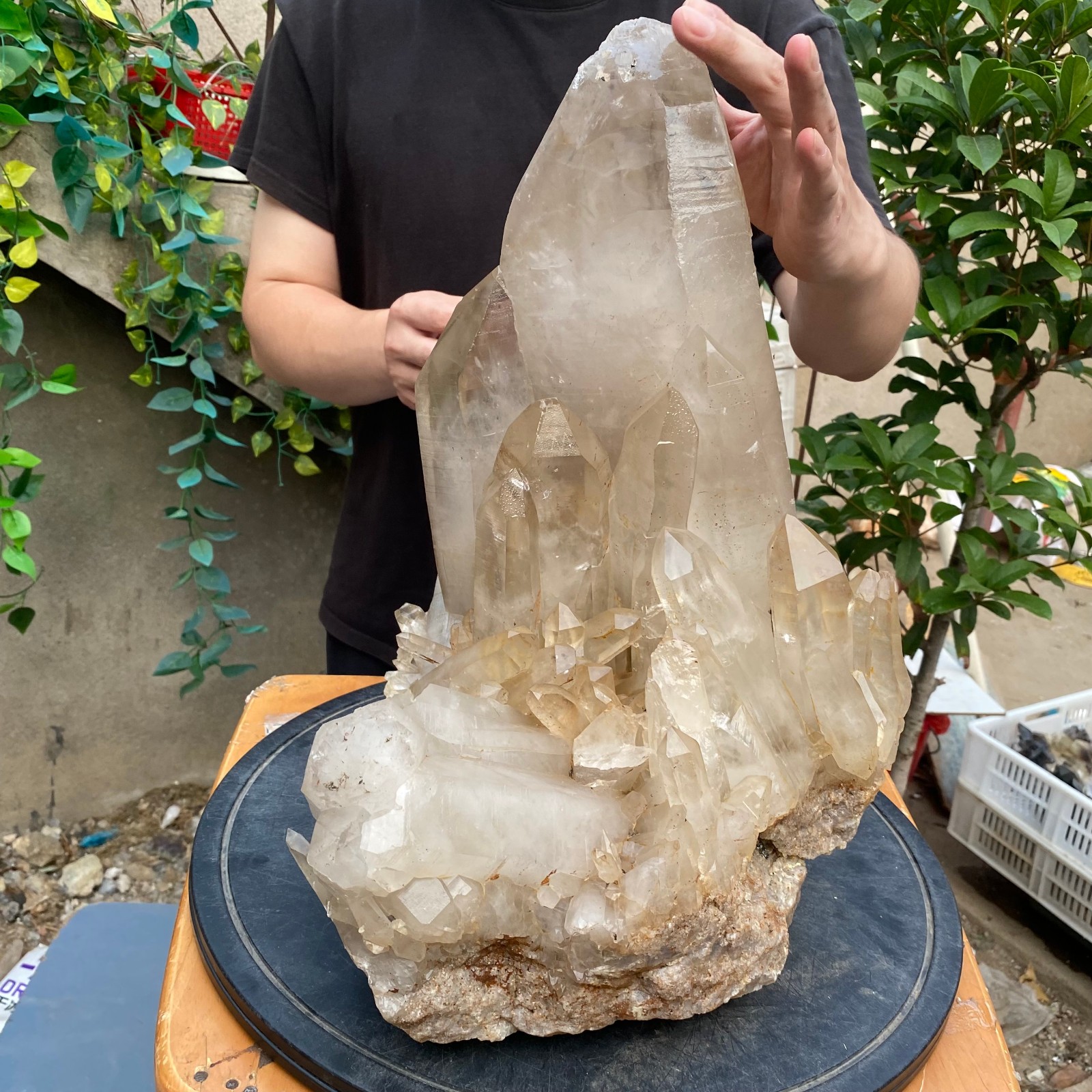 23900G A+Large Natural clear white Crystal Himalayan quartz cluster /mineralsls