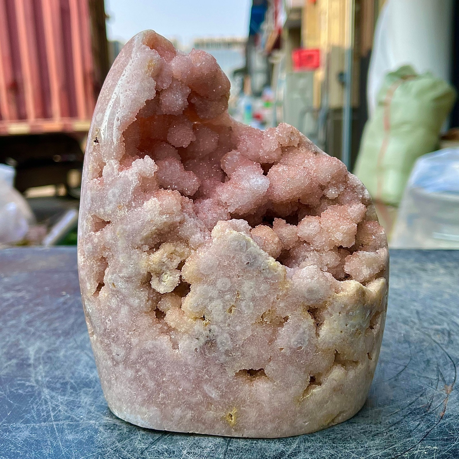 4.54LB Natural Amethyst pink powder Crystal Obelisk Quartz Pillars Healing