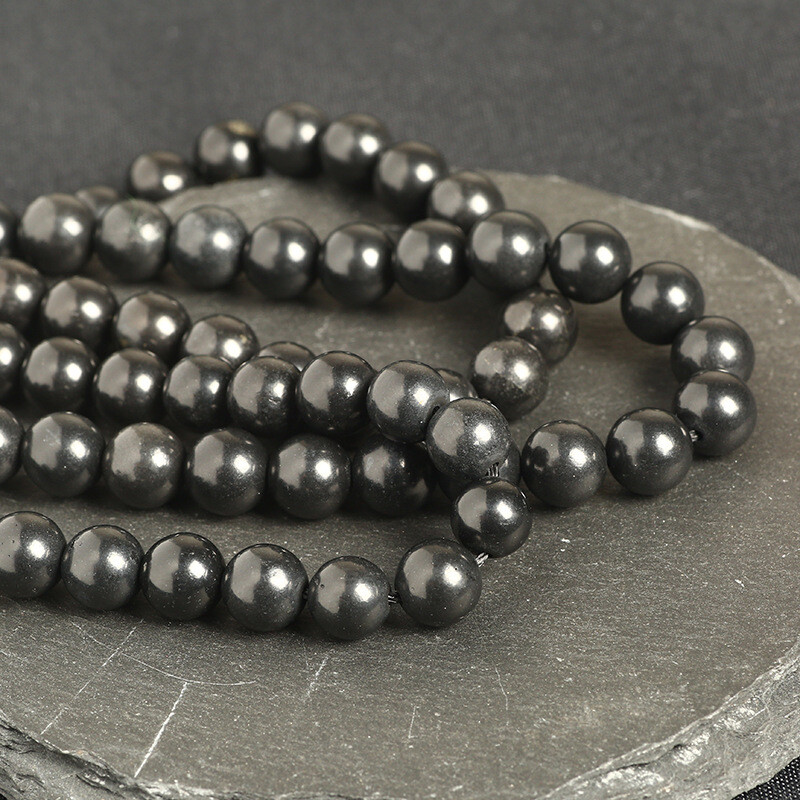 Wholesale 6 8 10 mm Natural Shungite Elite Round Beads Necklace Bracelet Jewelry