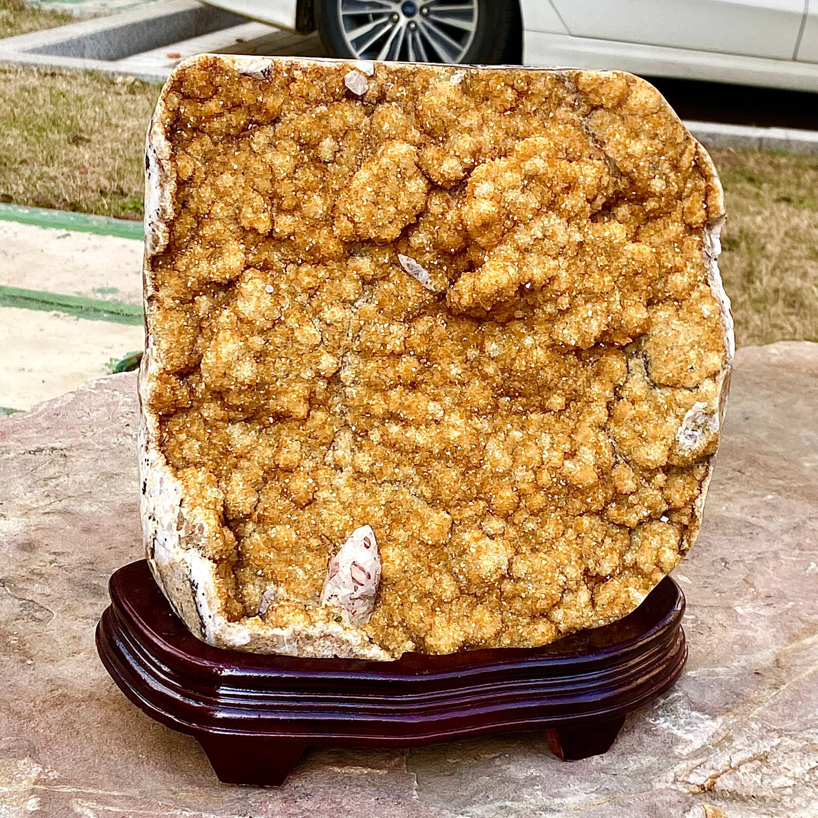 28.46LB Beautiful natural yellow crystal cave entrance large restoration