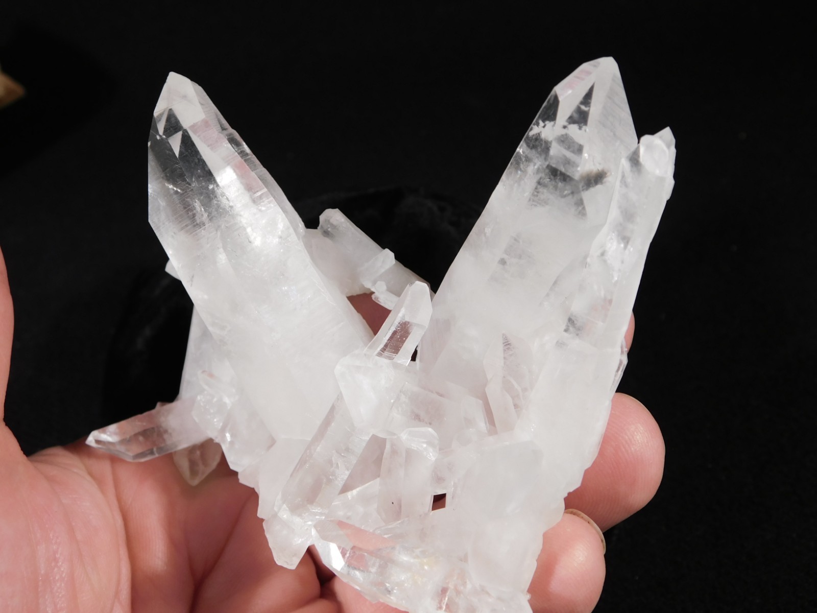 Larger! VERY TRANSLUCENT Quartz Crystal Cluster Collier Creek ARKANSAS 150gr