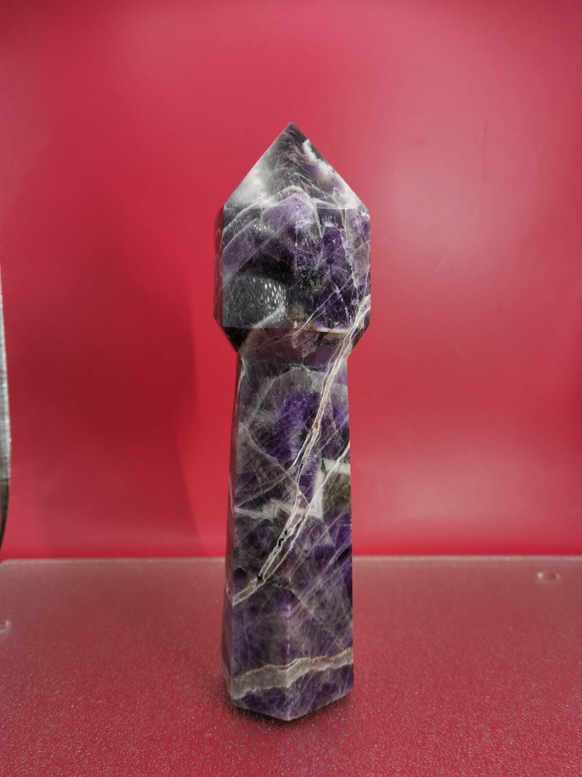 Natural Dream Amethyst Crystal Wand Tower Point Obelisk Point Reiki Healing 2+LB