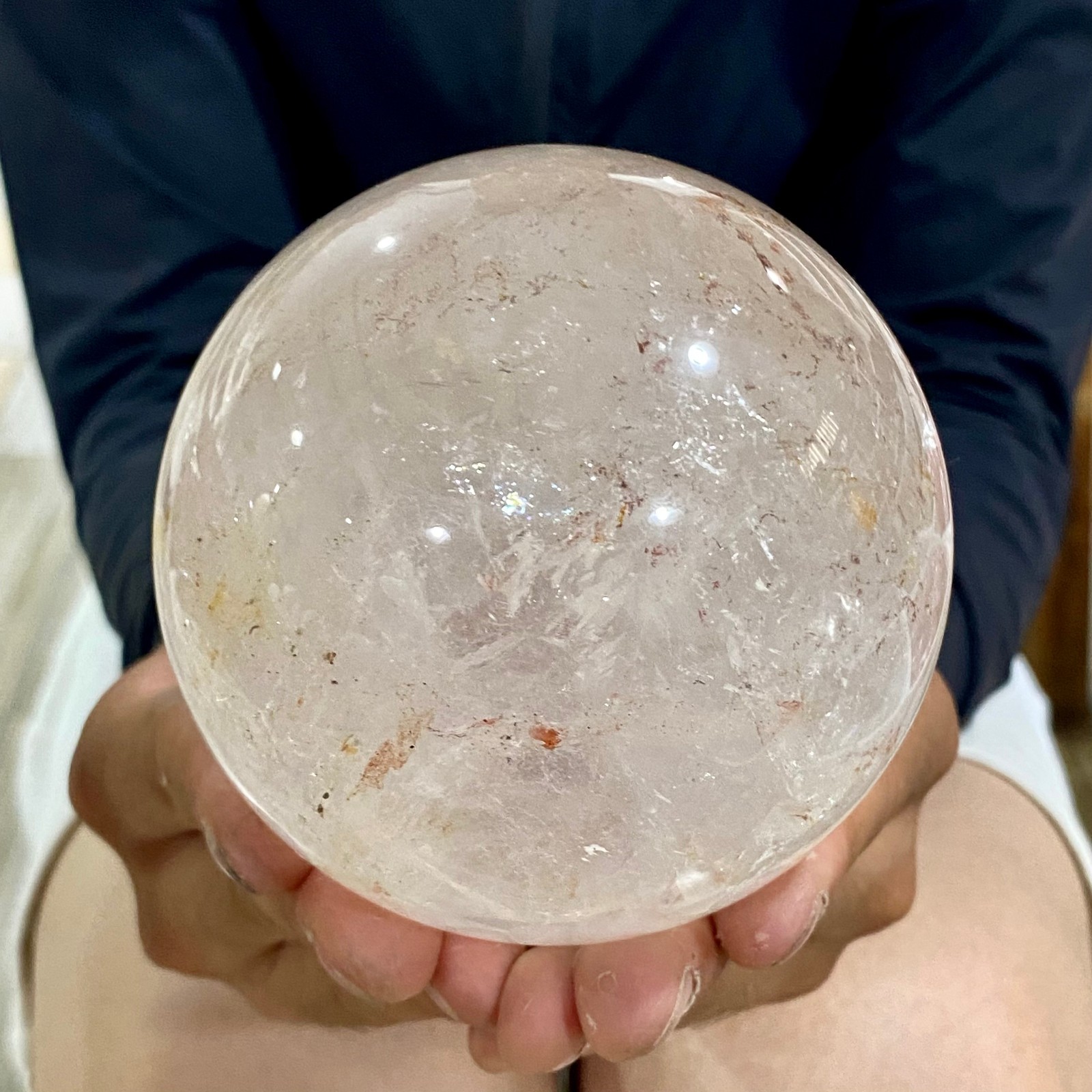 2.42LB Natural clear quartz sphere quartz crystal ball reiki Energy healing