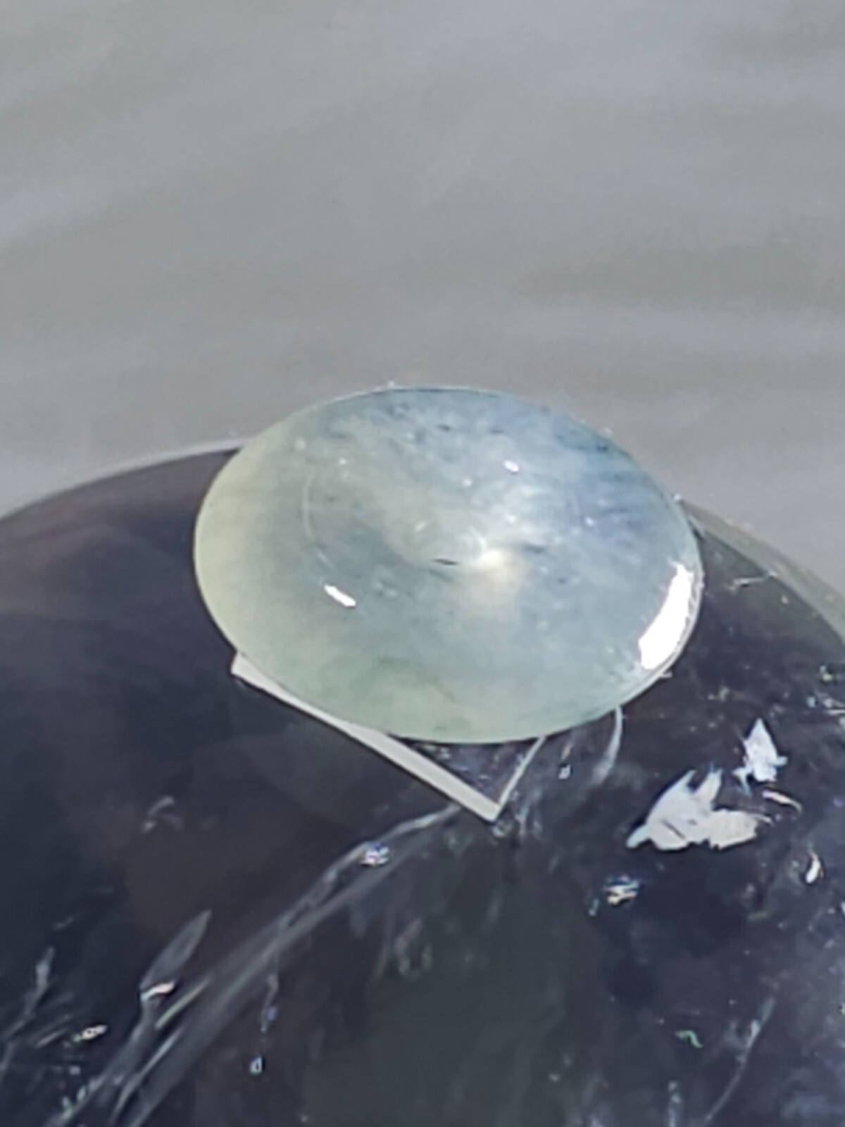 15mm Jade Pi Disc Pendant | Icy Green Donut Bead | Semi-Translucent 1.84g