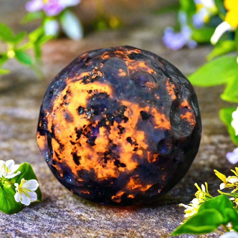 Natural Yooperlite Moon Sphere Crystal 50mm+ UV Reactive Gem Mineral Healing