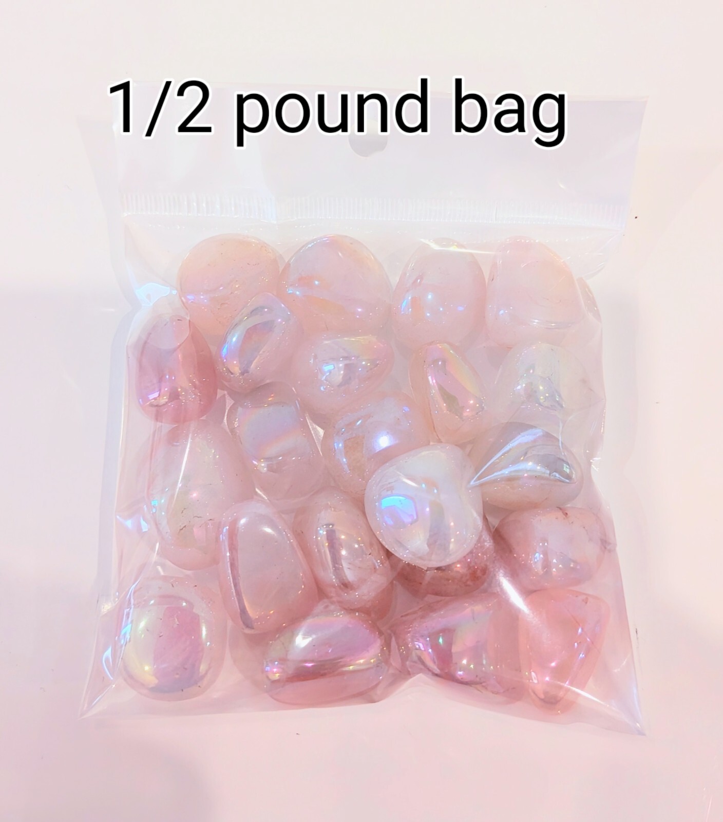 1/2 lb. Angel Aura Rose Quartz Angelic Guidance 22-25 Piece Bag