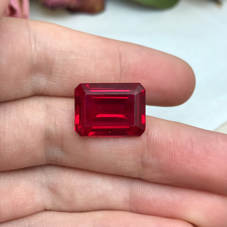 10 Ct+ Natural Mozambique Blood Red Ruby Certified Stunning Emerald Gemstone