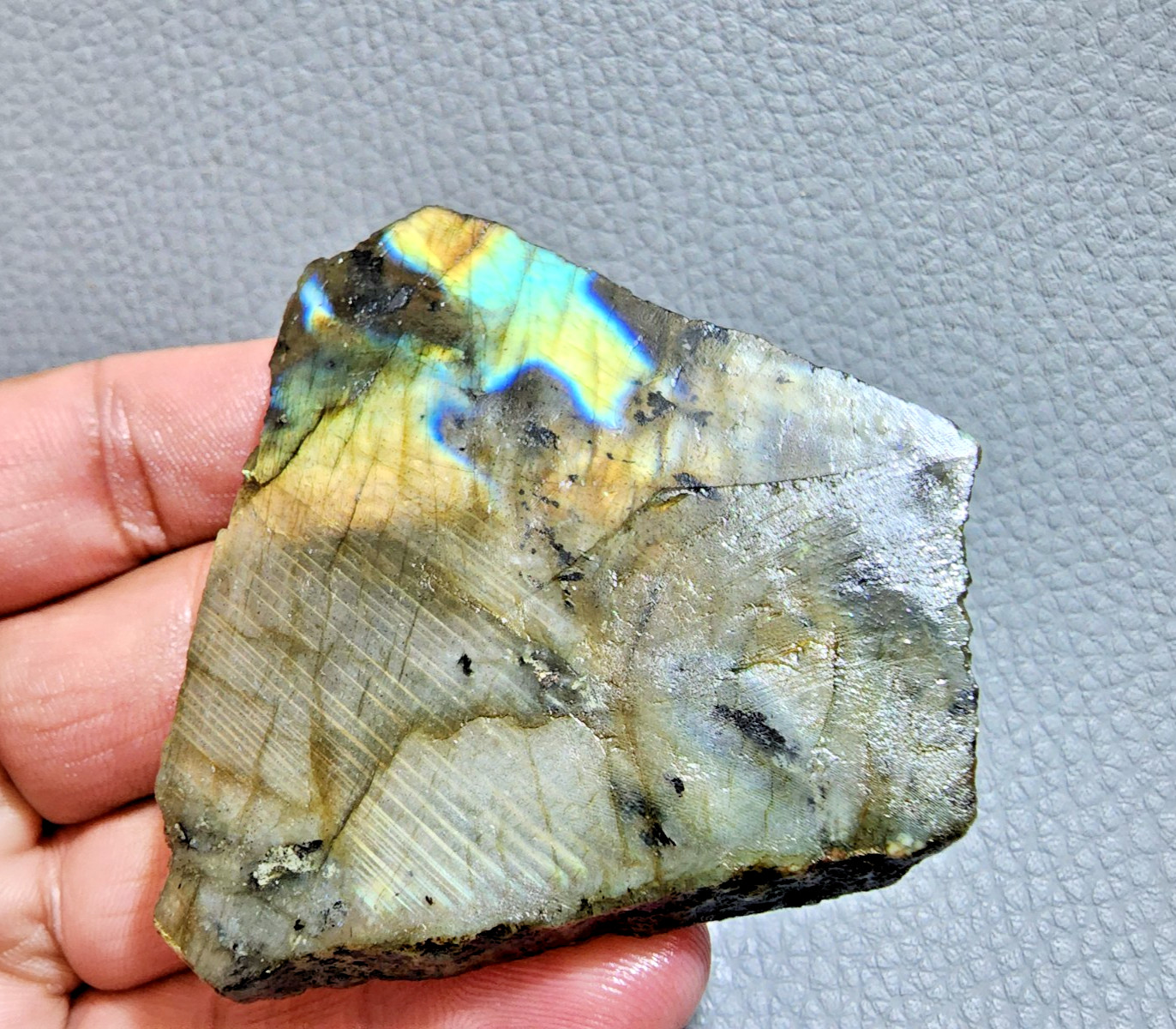 266Ct Flash Fire Crystal Labradorite Slab Rough Gemstone Raw Labradorite Jewelry