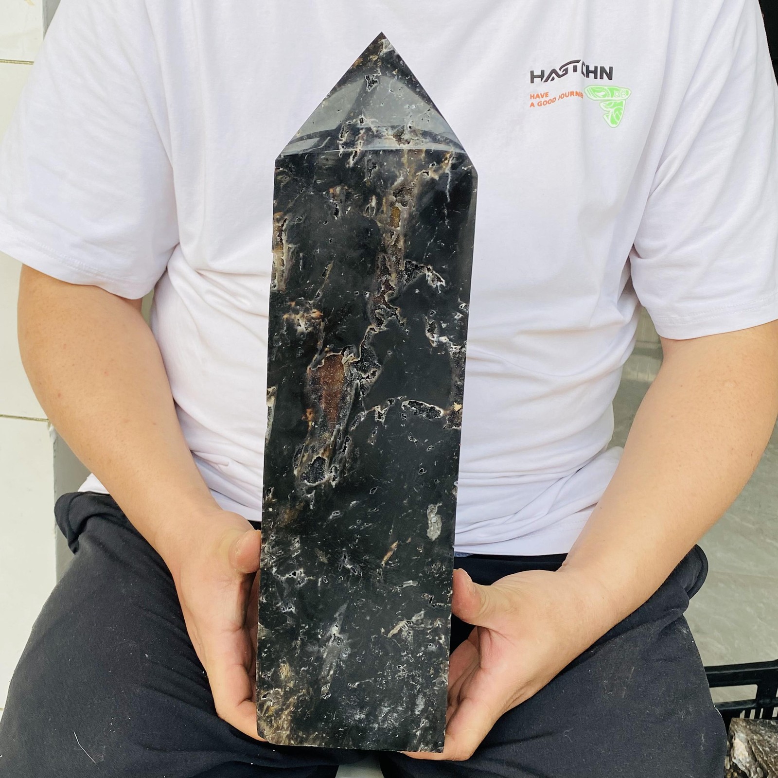 Natural Sphalerite ore Quartz Obelisk Quartz Crystal Reiki Healing 6300g