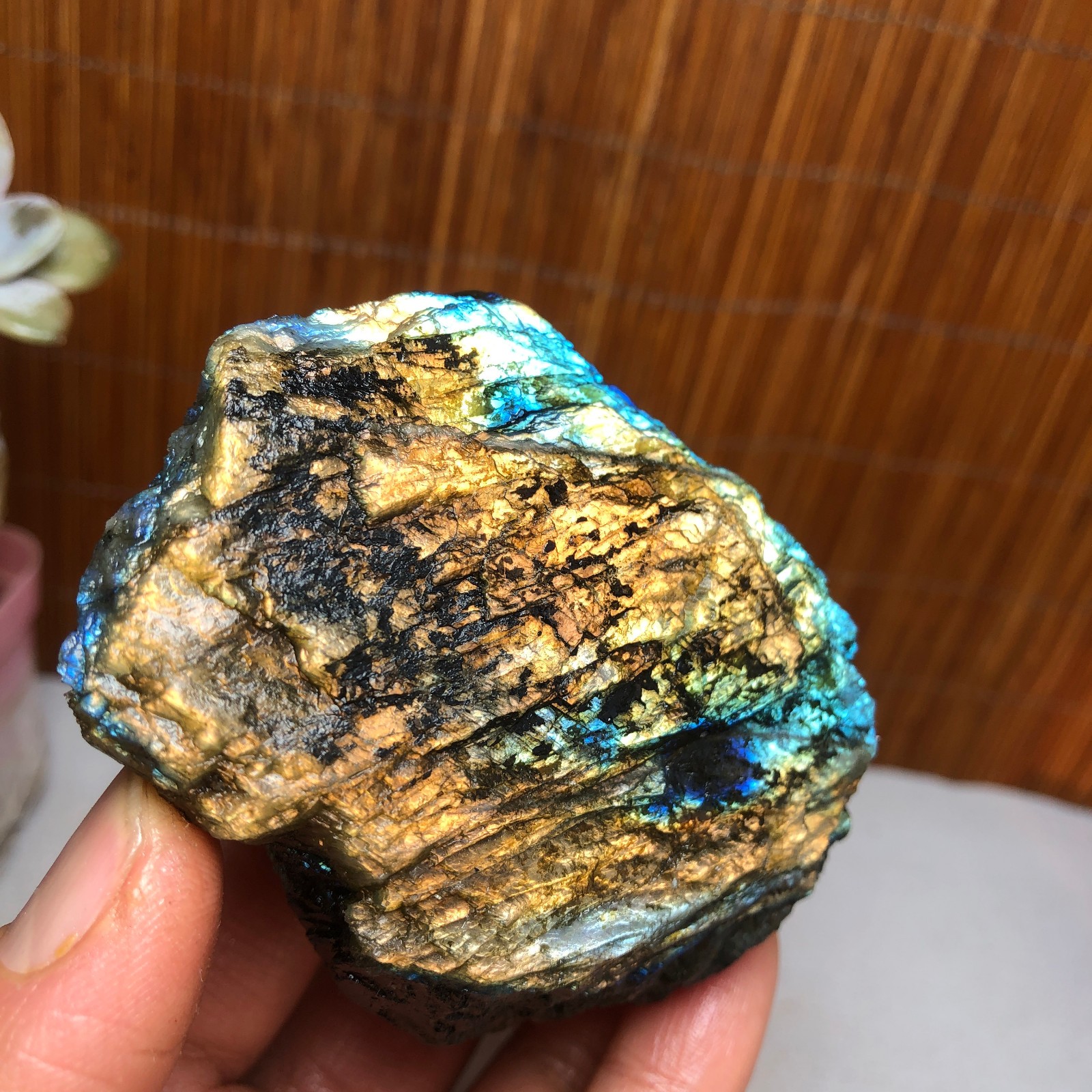 82-58-34mm Natural Labradorite Crystal gemstone Rough Mineral Specimen A3115