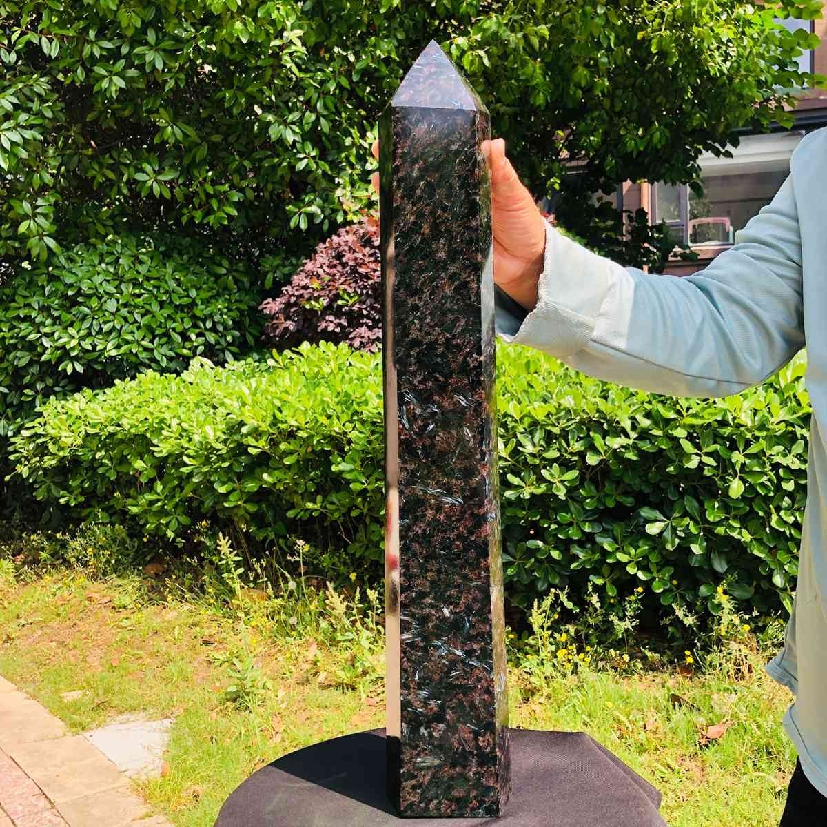 16.61LB Natural Fireworks Stone Obelisk Quartz Tower Crystal Wand Point Healing