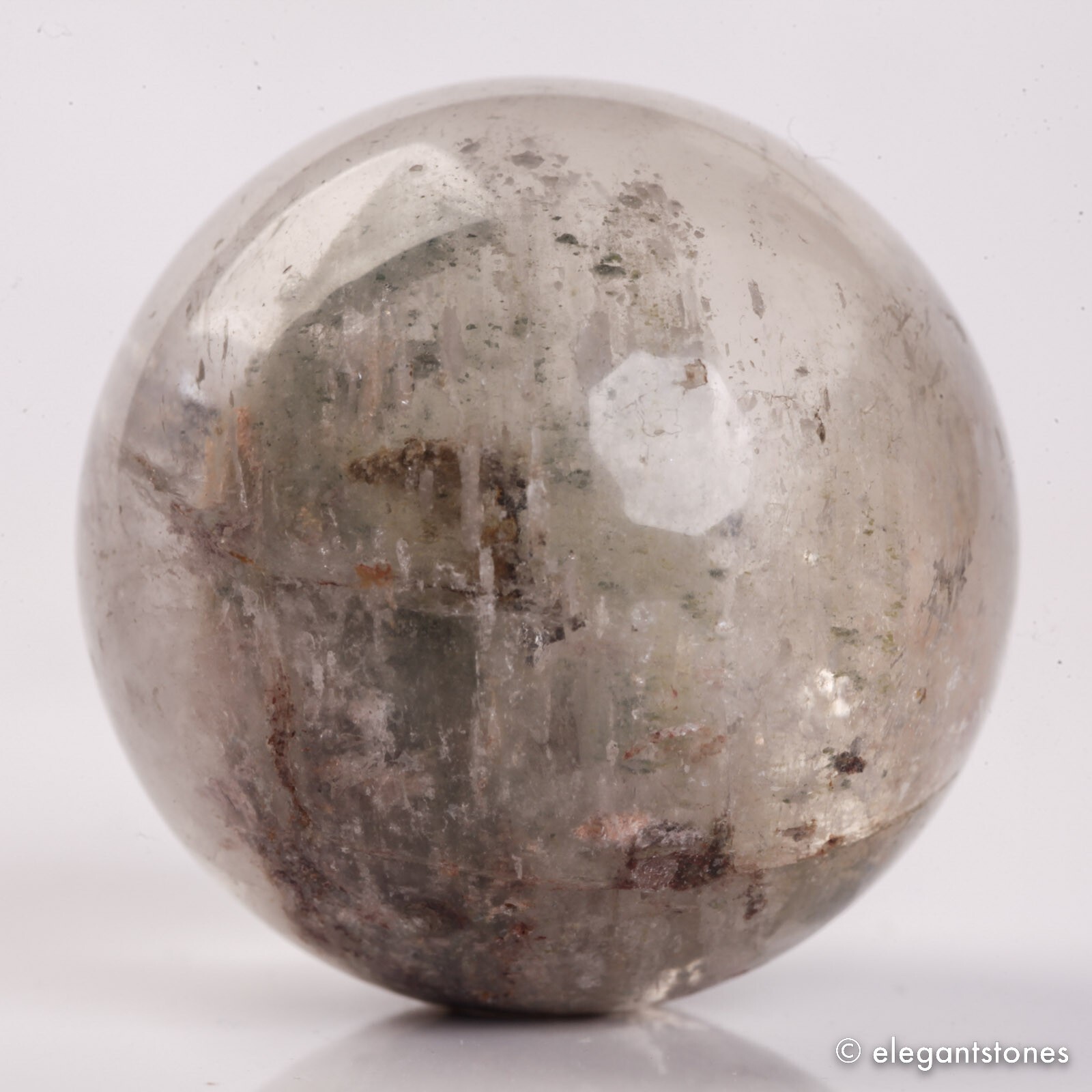 57g34mm Natural Garden/Phantom/Ghost/Lodolite Quartz Crystal Sphere Healing Ball