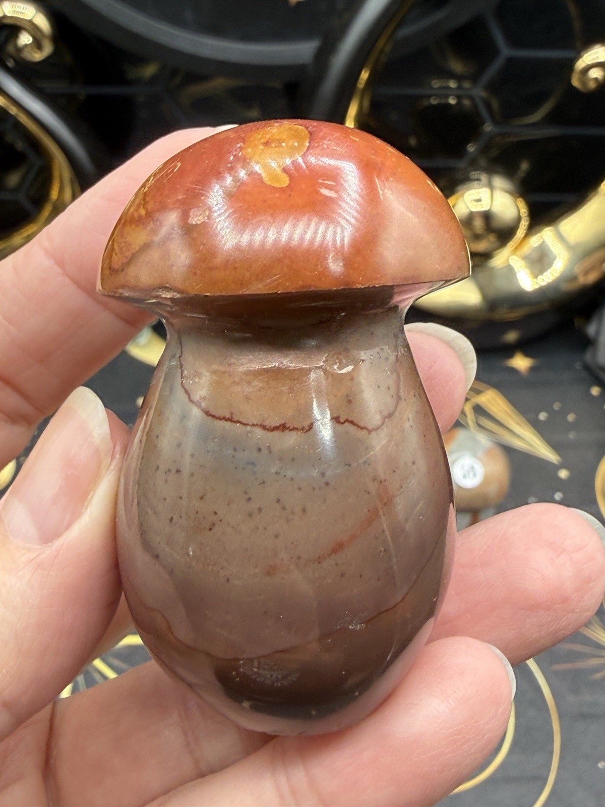 Natural Polychrome Jasper Mushrooms Carvings Free shipping