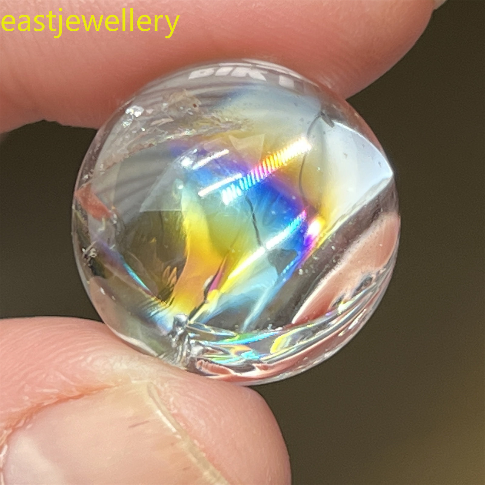 16mm+ Natural clear Quartz sphere Rainbow Crystal carved Ball reiki healing 1pc