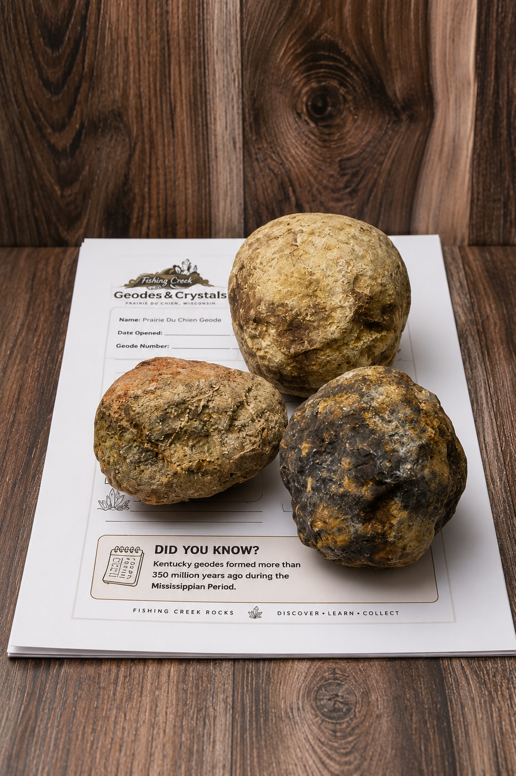 3 Unopened Kentucky Geodes + Discovery Booklet Crack Your Own Lincoln County Ky
