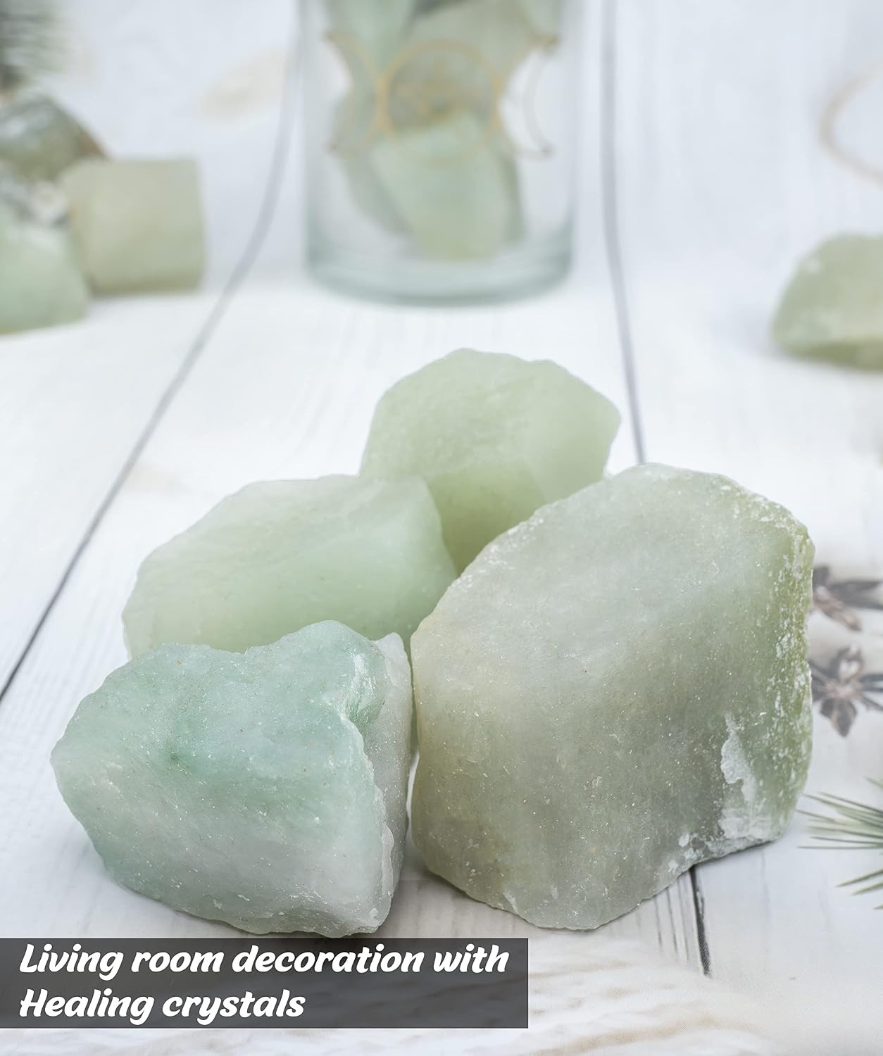 Green Jade Rough Gemstones for Jewelry Making, Raw Stones and Crystals Bulk