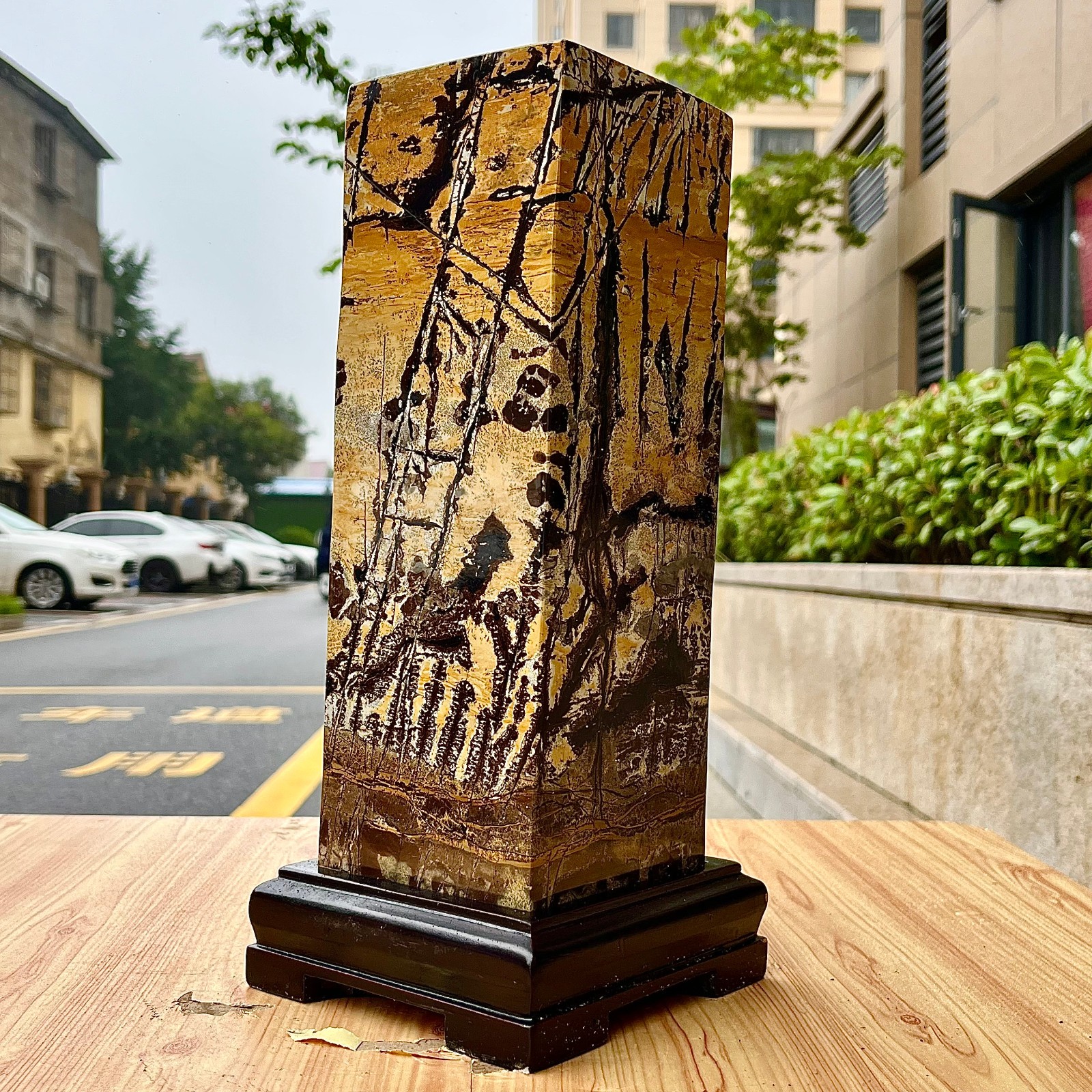 16.11LB High quality Chinese painting stone column quartz specimen
