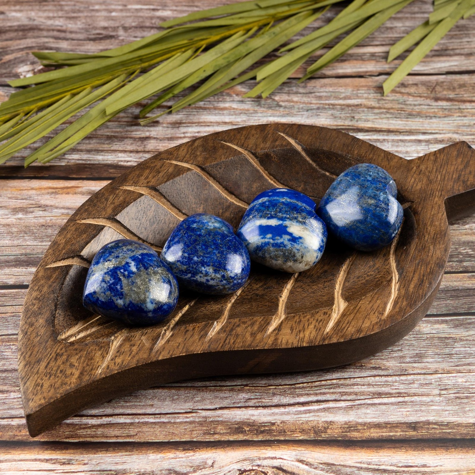 Lapis Lazuli Heart Palm Stone Crystal – Natural Healing Stone for Anxiety Relief