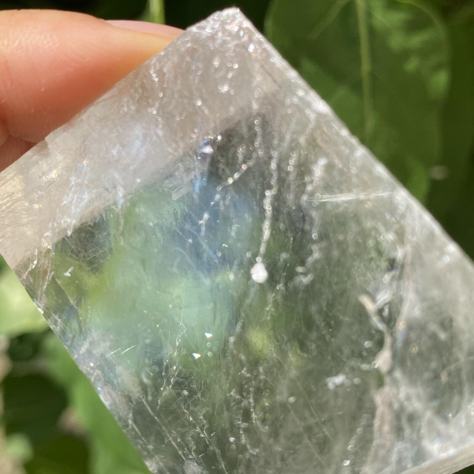 102g Natural Rainbow White Calcite Cube Specimen Crystal Quartz Healing Reiki