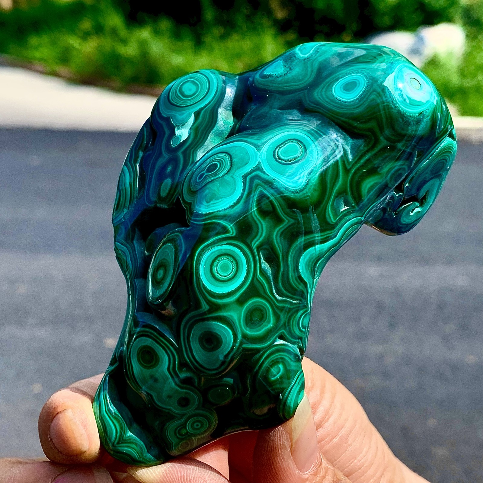 266G Natural glossy Malachite transparent cluster rough mineral sample