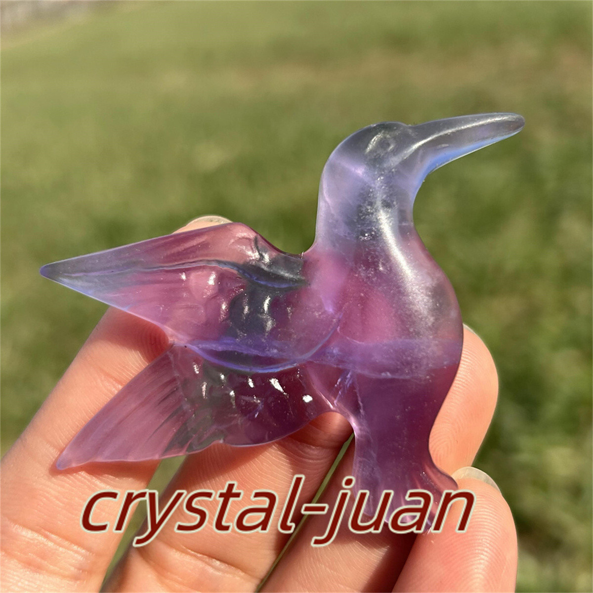 2″+ Natural Fluorite humming bird skull Carved Quartz Crystal skull Reiki heal