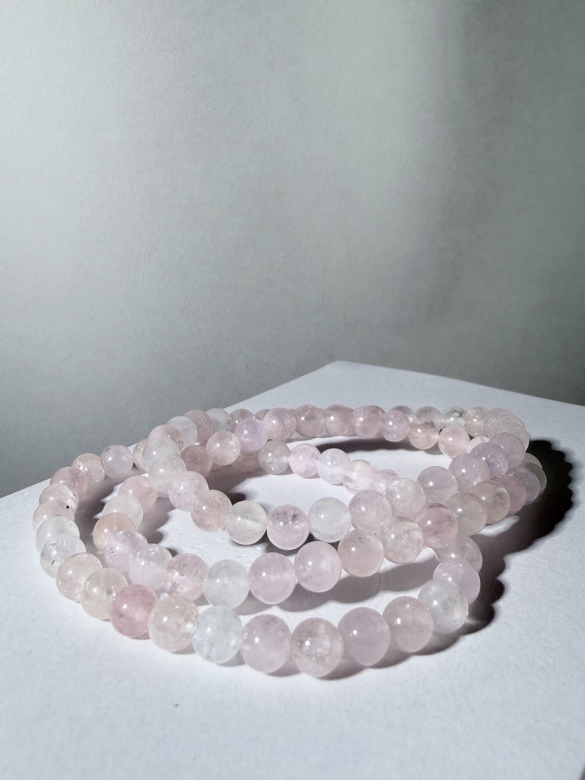 Natural Pastel Mozambique Rose Quartz Bracelet 6.5mm