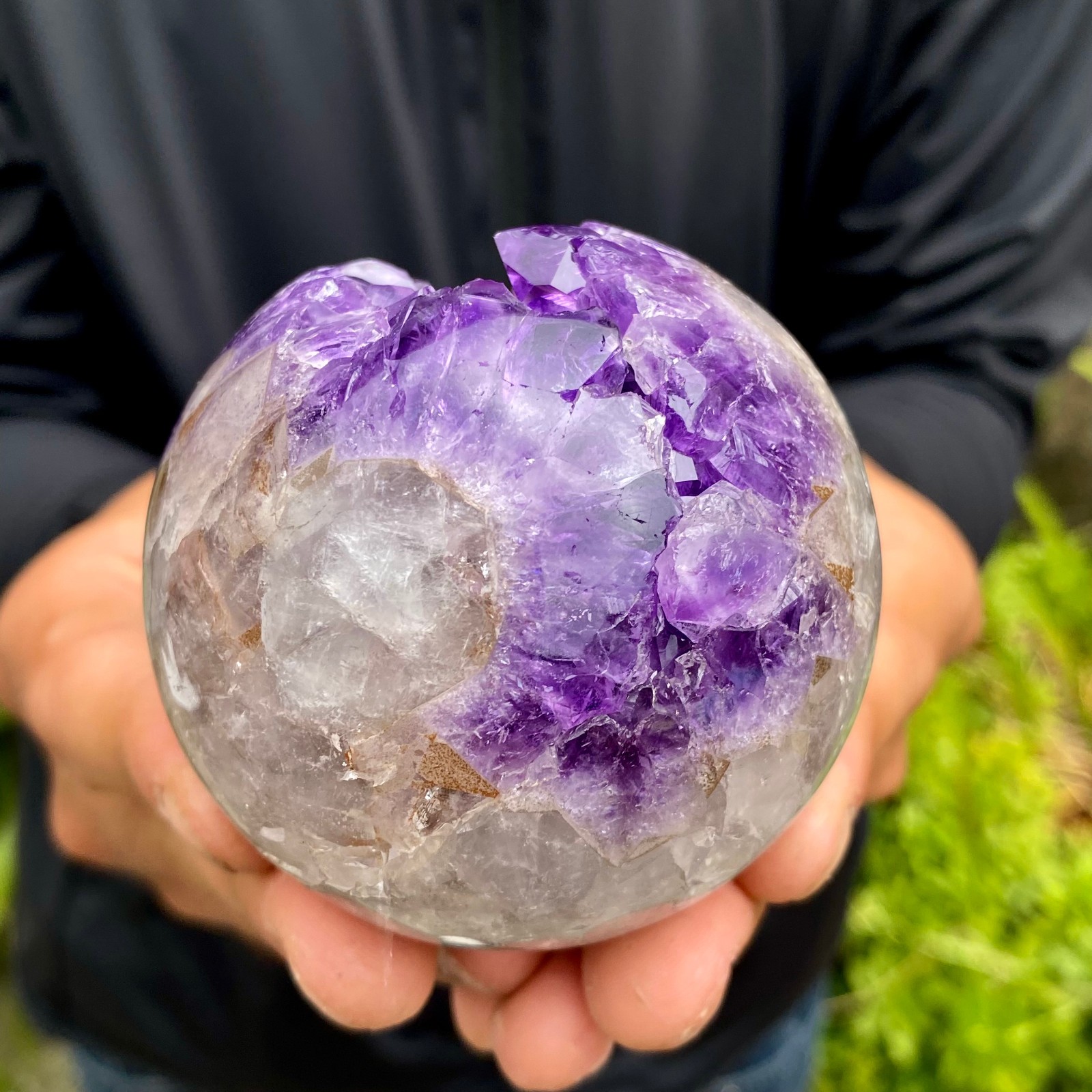 381G Natural Amethyst Agate Opening Smile Quartz Cluster Crystal Specimen Heal