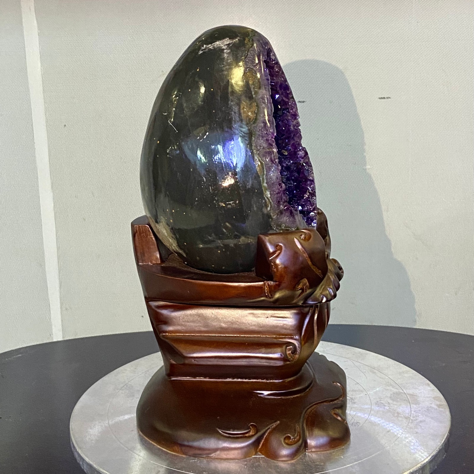 10.7LB Large Natural amethyst Dinosaur egg Quartz Crystal specimen healing