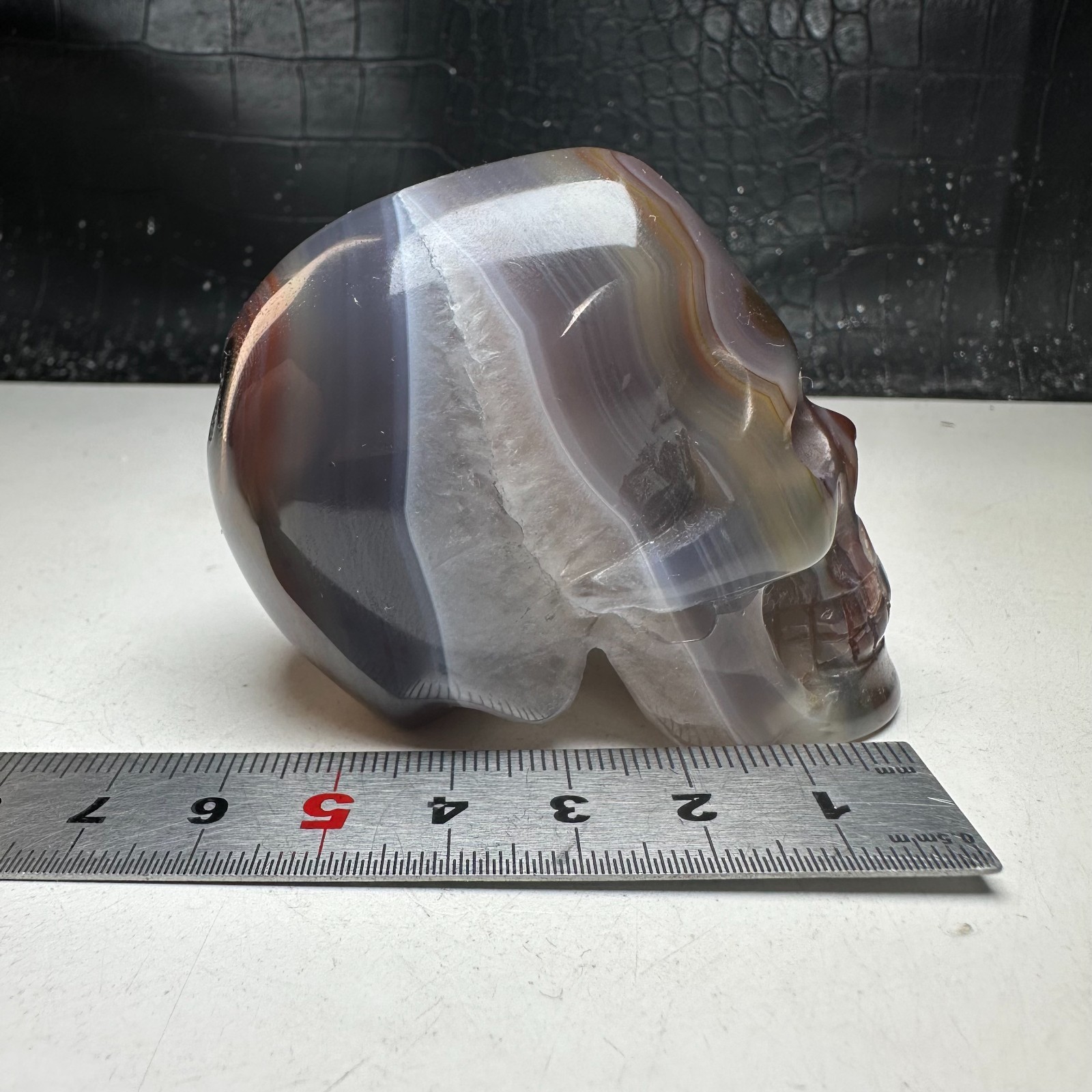 Natural Crystal Mineral Specimen. Geode Agate. Hand-carved SKULL. Statue.GIFT.cz