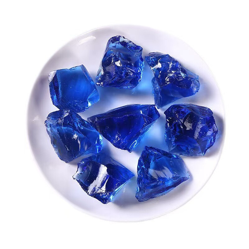 Raw Rough Dark Blue Colored glass Crystal Mineral Chunks Specimens Home 1PC