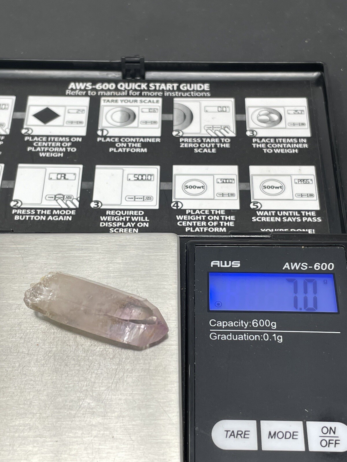 7.0g High Grade Vera Cruz Amethyst Wand Point Mexico L4