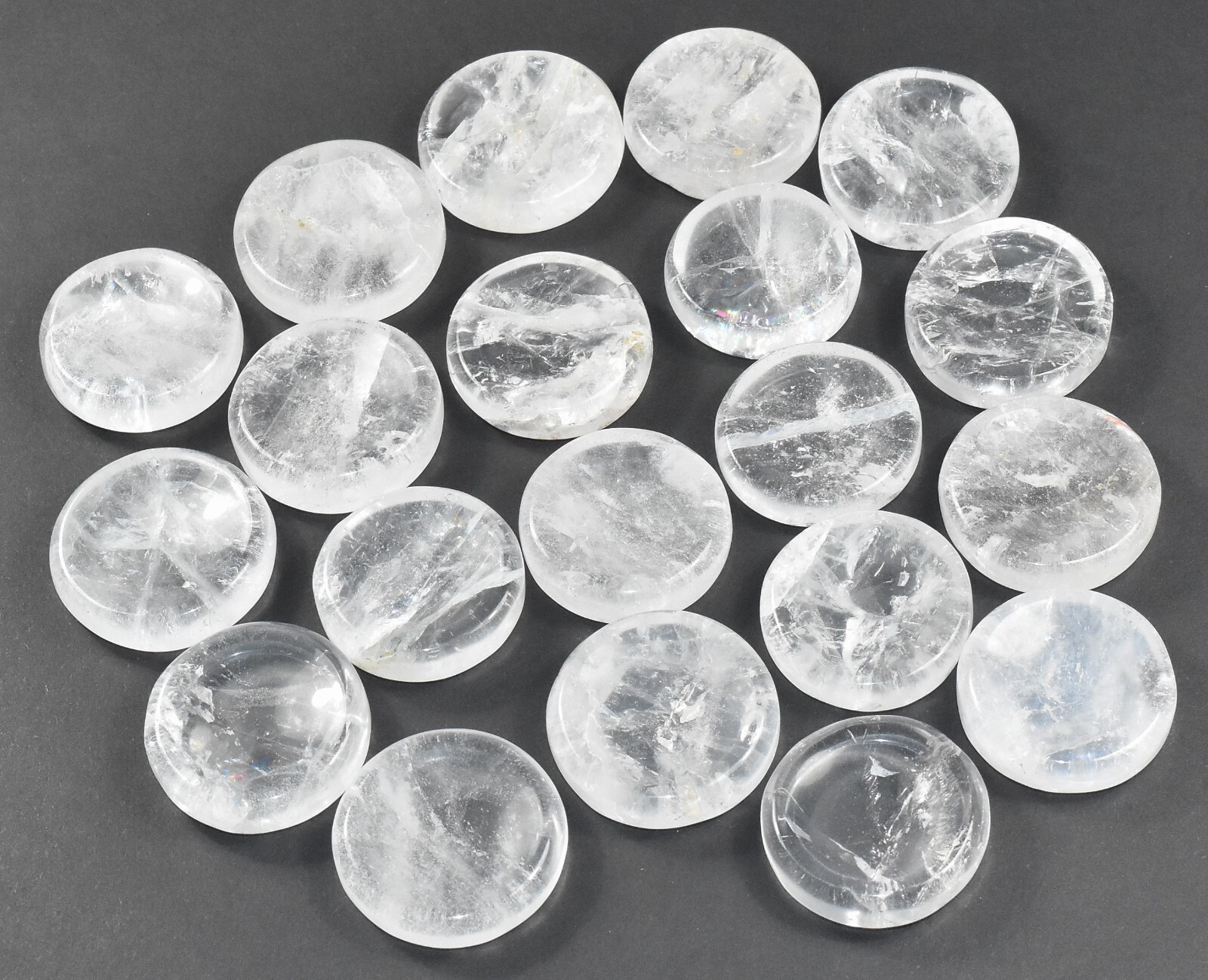 35mm Clear Quartz Stand for Sphere Egg Polished Natural Mineral India 1, 2, 5PCs