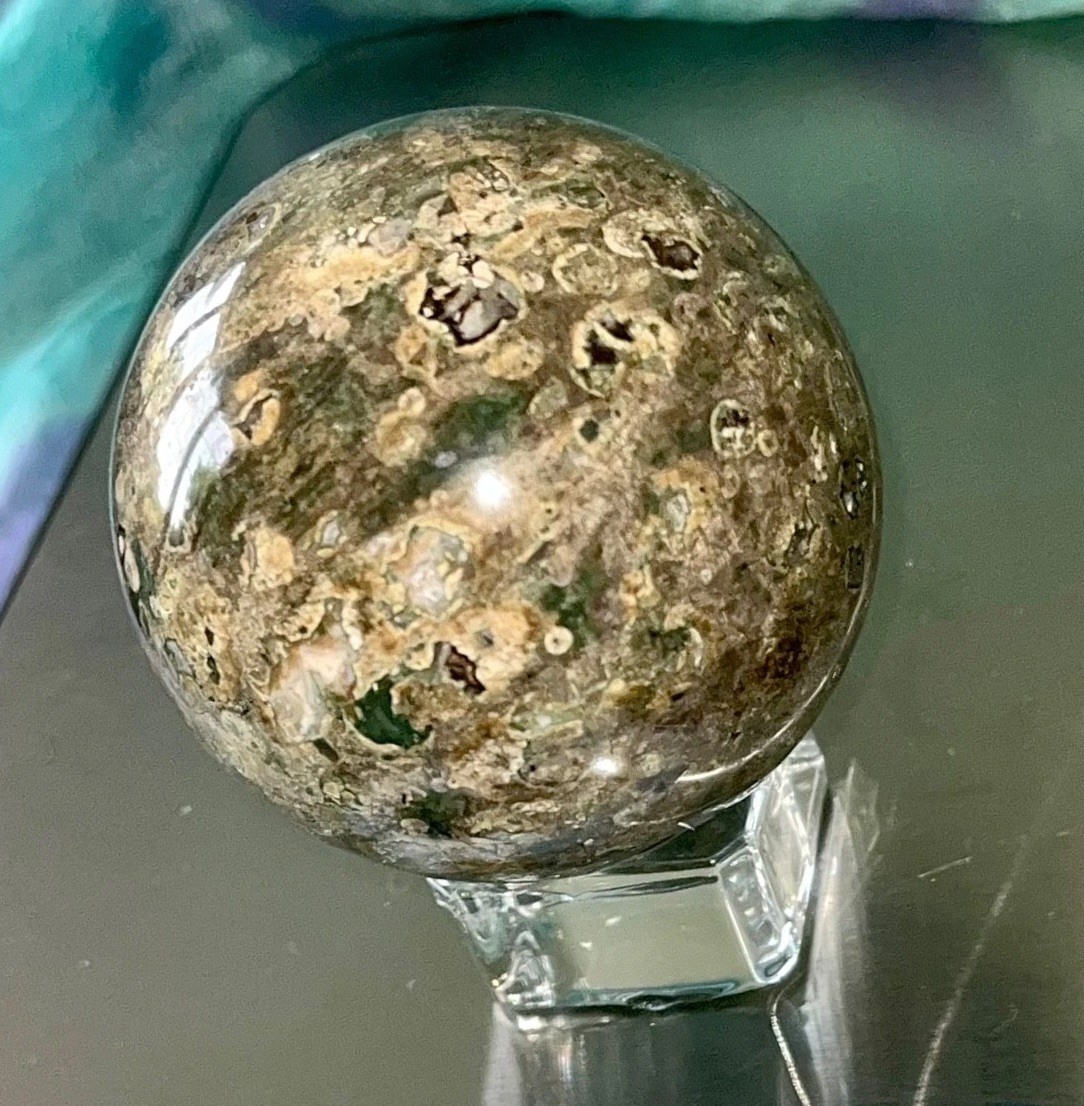 ⚡️sale⚡️🍃Wow Rainforest Jasper Rhyolite crystal sphere reiki crystals 175g 51mm