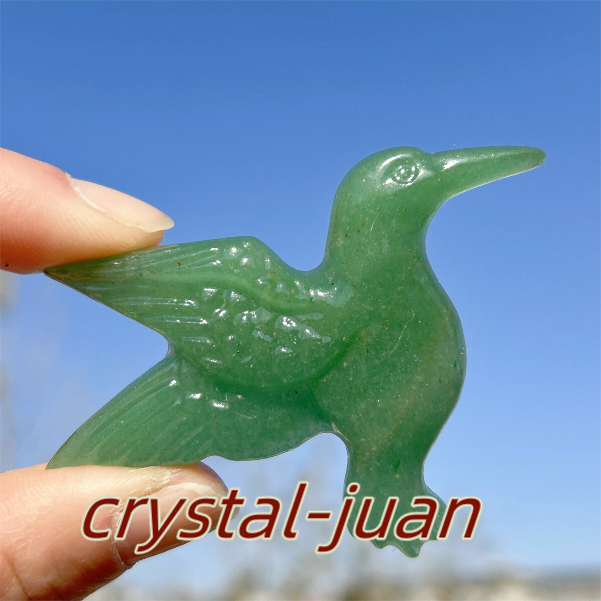 2″+ Natural Aventurine Hummingbird skull Carved Quartz Crystal skull heal