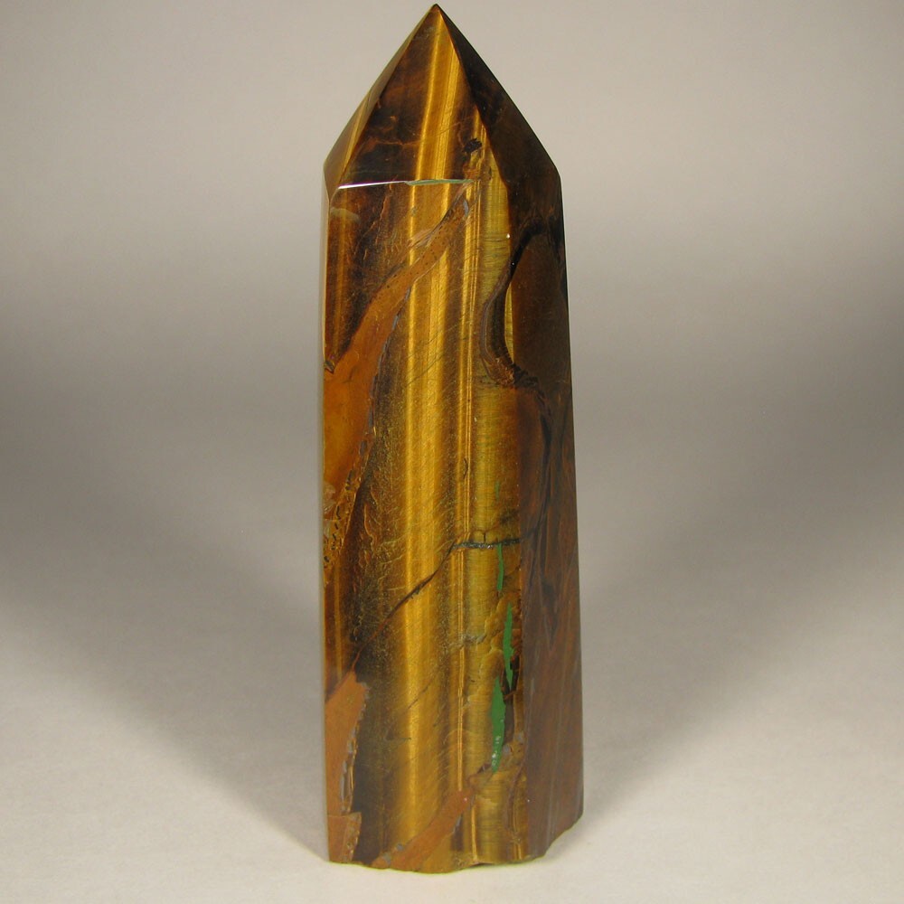 4″ TIGER EYE Polished Gemstone Point Tower Obelisk – South Africa