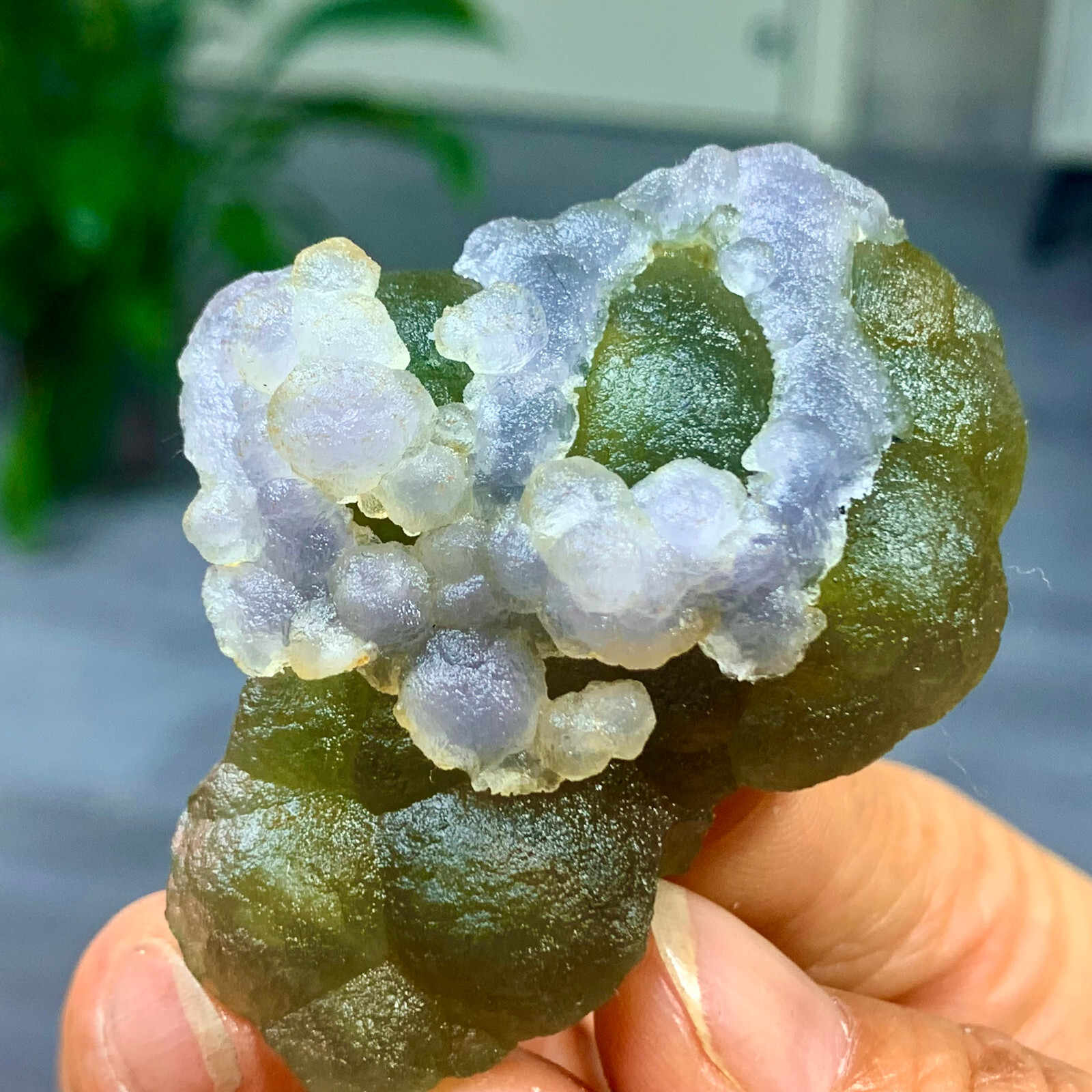 54G Rare Transparent green-white Cube Fluorite Mineral Crystal Specimen/HeNan