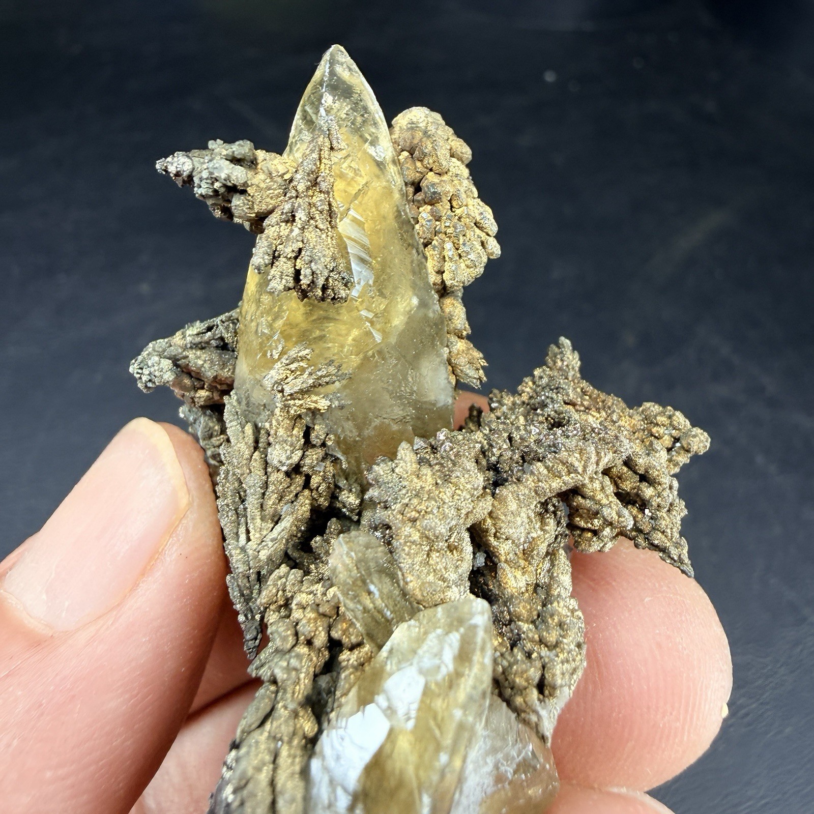 Golden Calcite Flower Chalcopyrite Crystal Combo / Sweetwater Mine *Video*