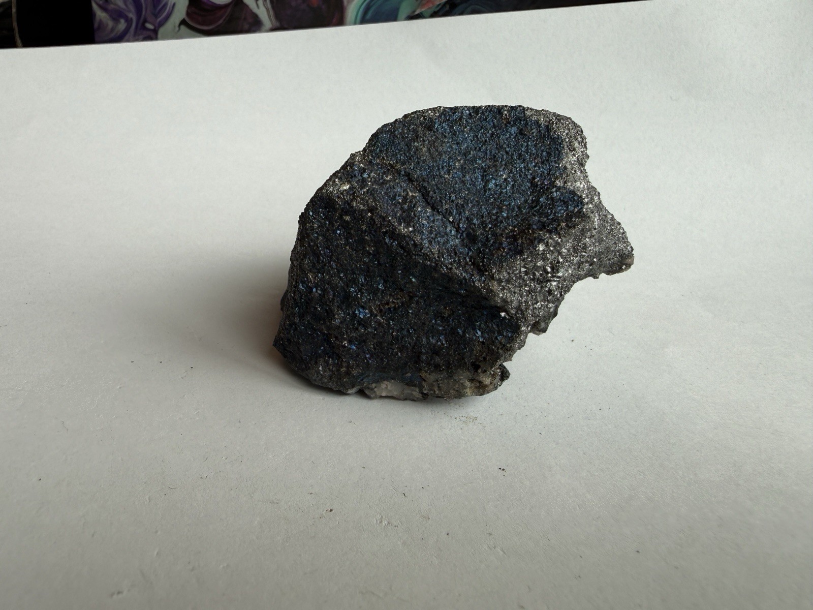 Iridescent Bornite Peacock Ore Mineral Specimen 264g Metallic Blue Rock Quartz