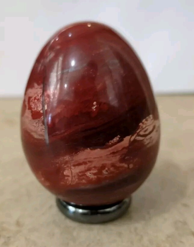 POLISHED RED SNAKE SKIN JASPER EGG 2IN 150 GM BEAUTIFUL RARE NEW CONDITION