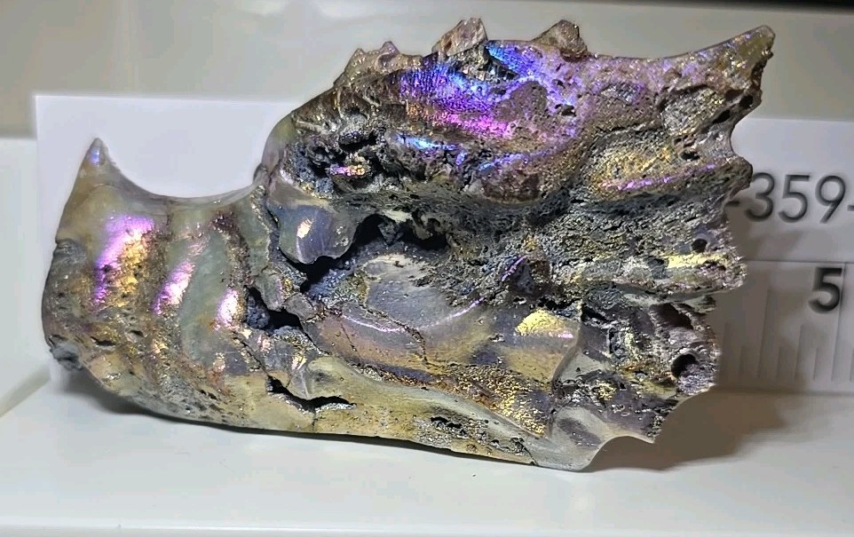 Dragon Head Carving In Aura Sphalerite 4″ 9Oz. Rainbow Aura Coated Natural Stone