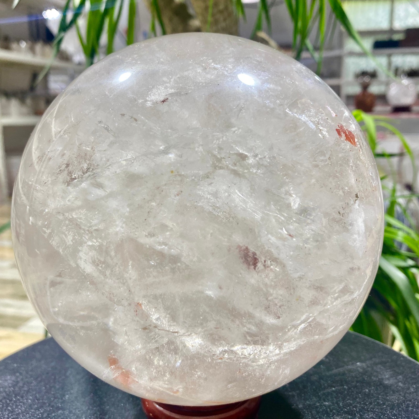 9.76LB white crystal transparent quartz crystal ball Reiki repair