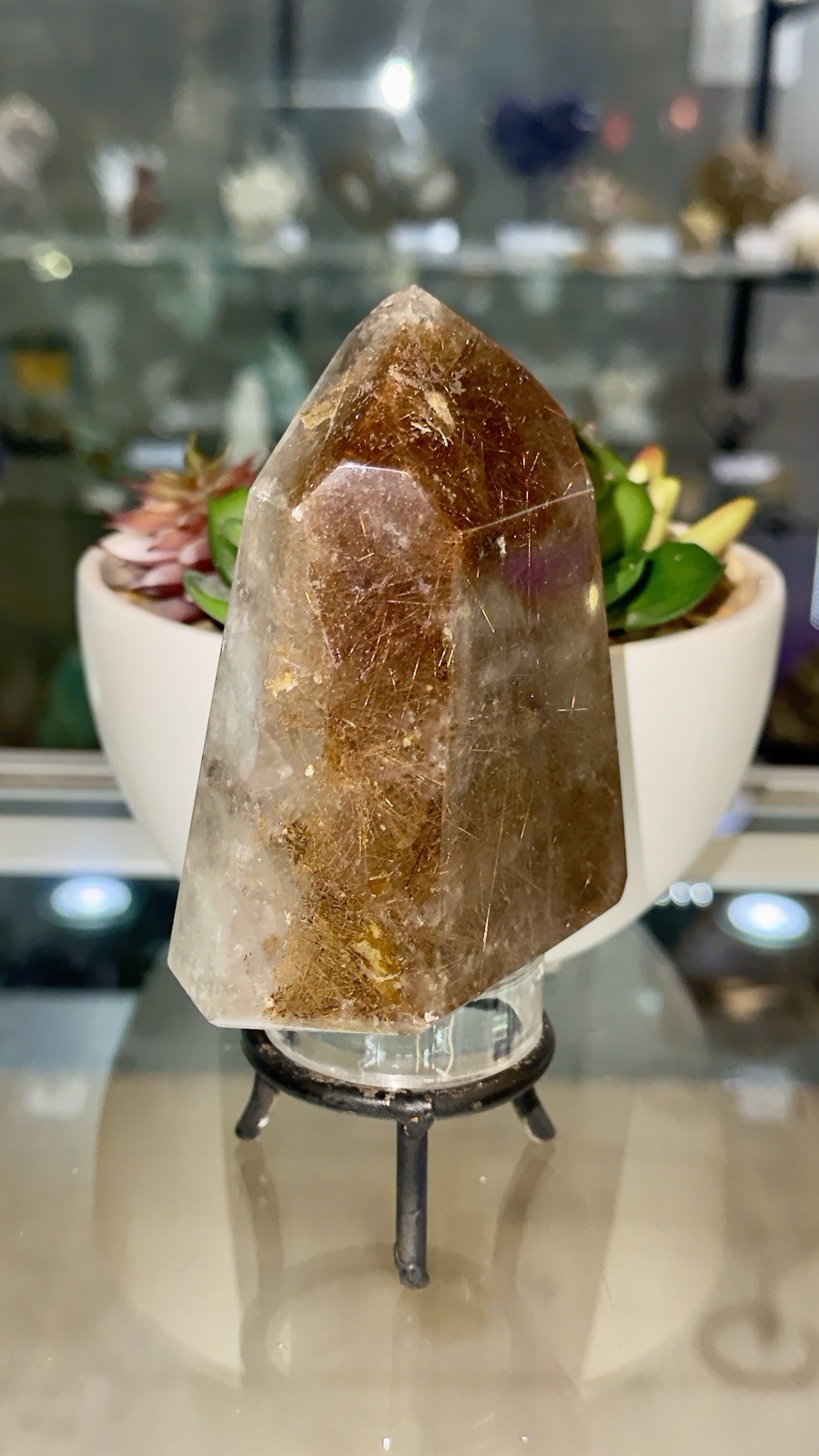 Golden rutile quartz Tower
