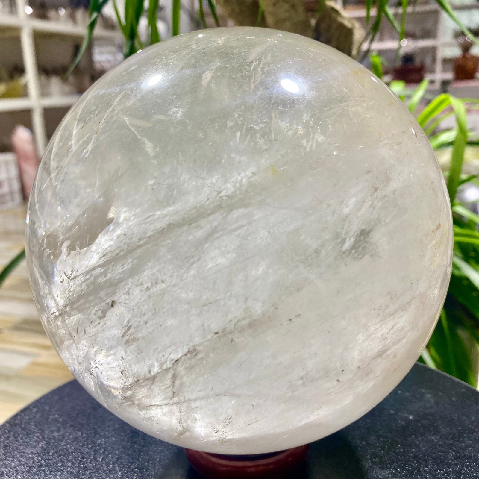 10.8LB white crystal transparent quartz crystal ball Reiki repair