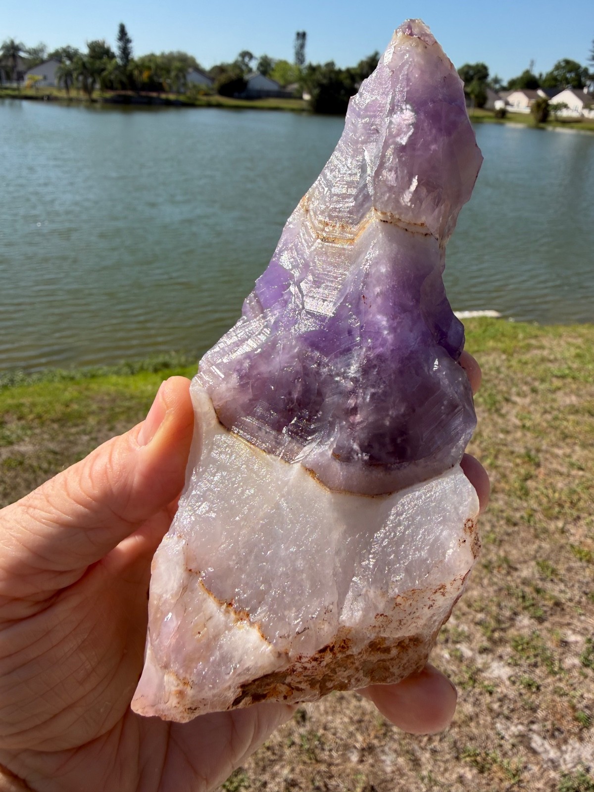 Auralite 23 Crystal Chunk Nice colors 185 from Canada 759 grams 6″