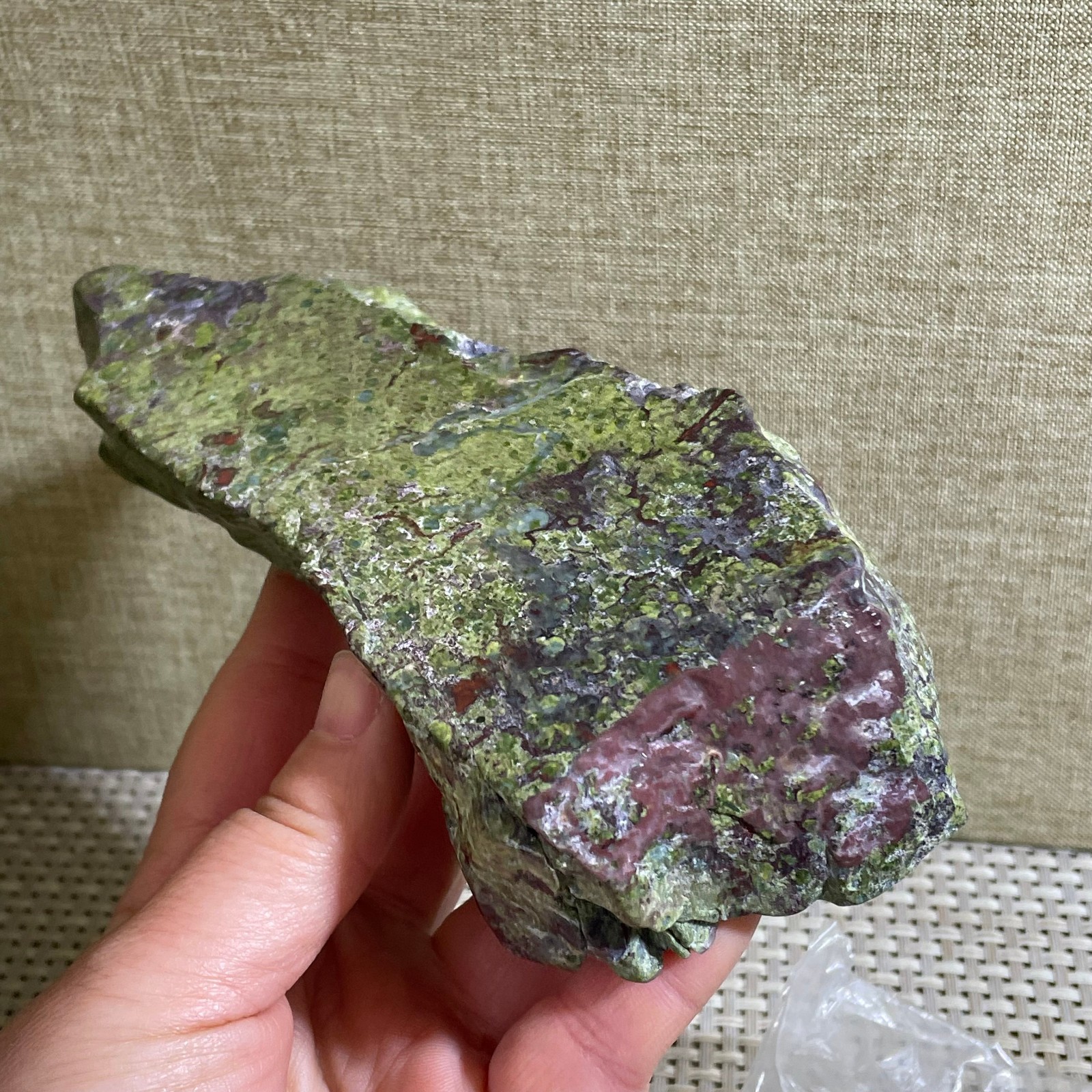 637g Raw dragon blood stone Jasper Rough polished Crystal gemstone slab